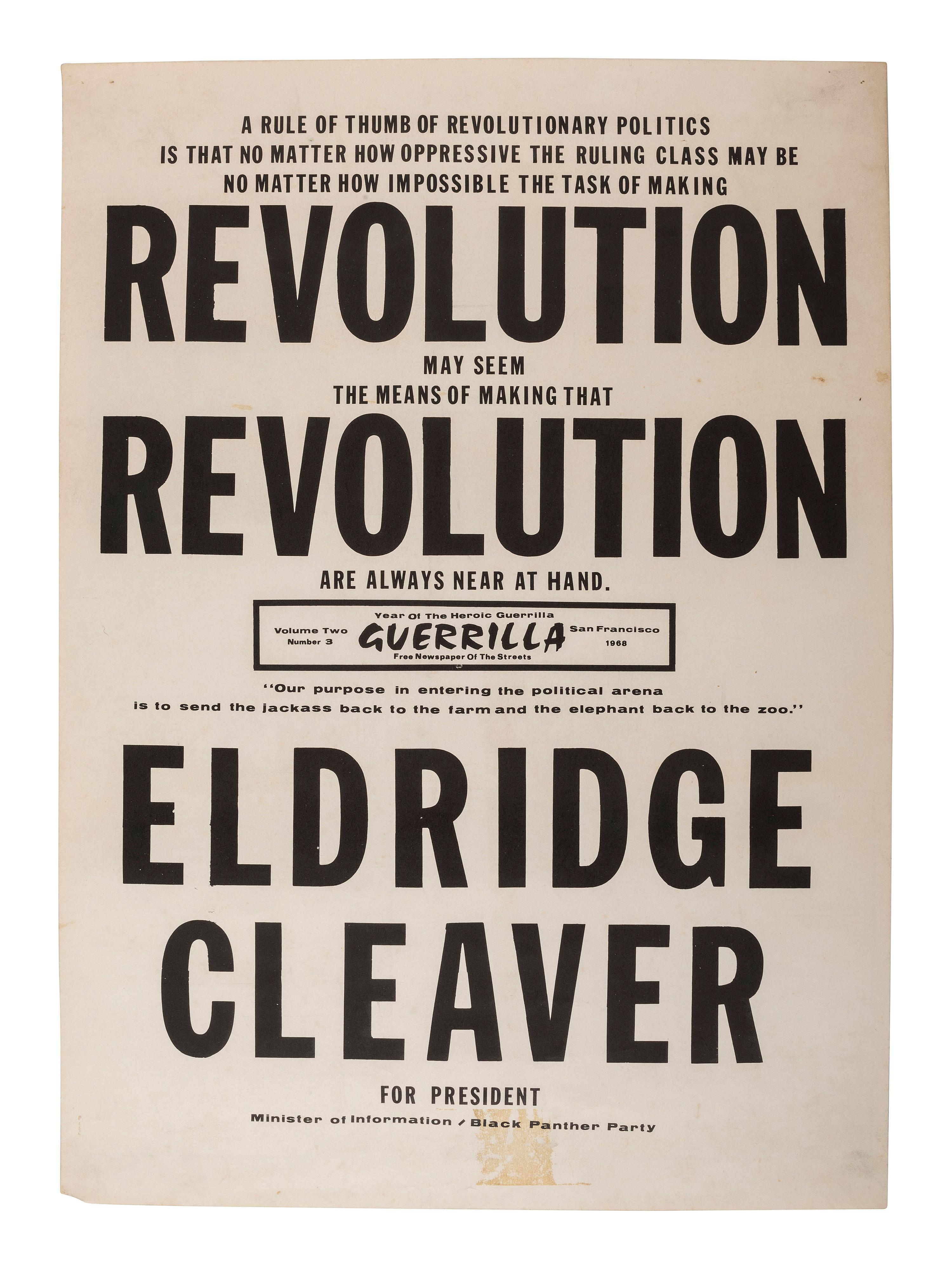 [BLACK PANTHERS]. A Rule of Thumb of Revolutionary Politics... Guerilla. Vol. 3, No. 3. 1968.
