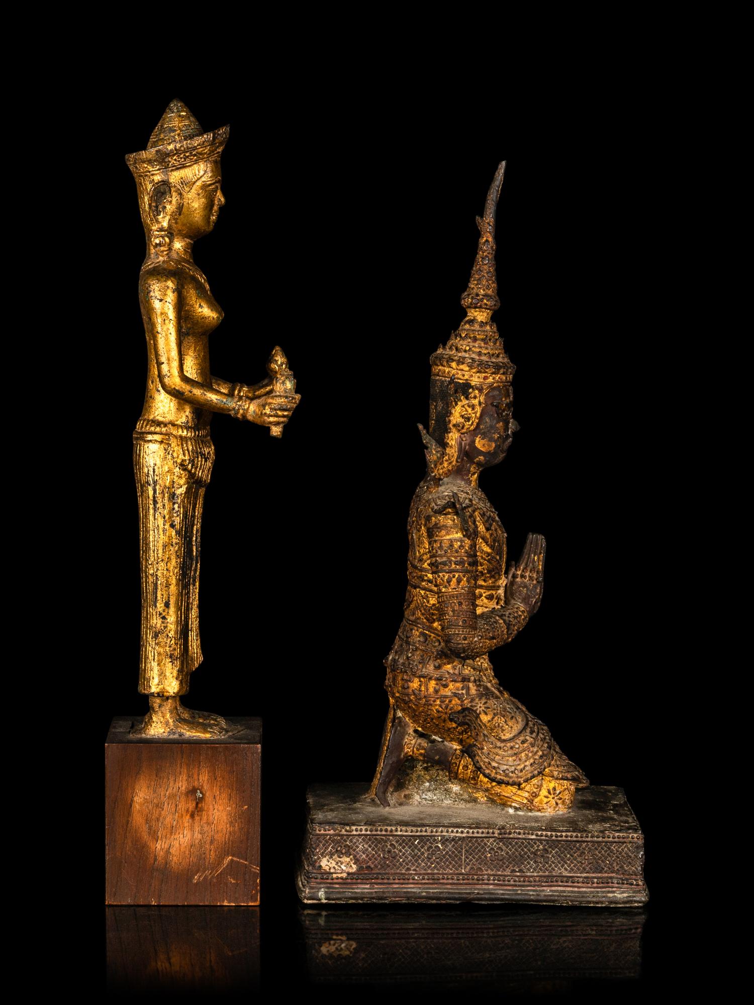 Two Southeast Asian Gilt Bronze Figures