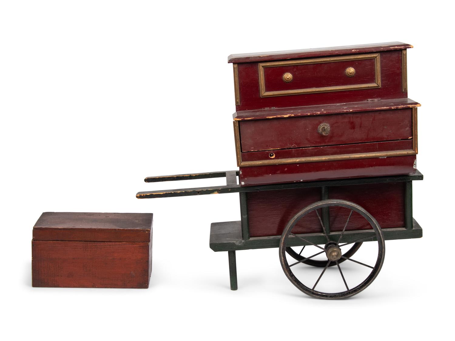 A 4 1/2-Inch Helvetia Disk Music Box in the Form of a Street Barrel Piano