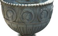 A Pair of Large Patinated Bronze Garden Urns — 20th Century