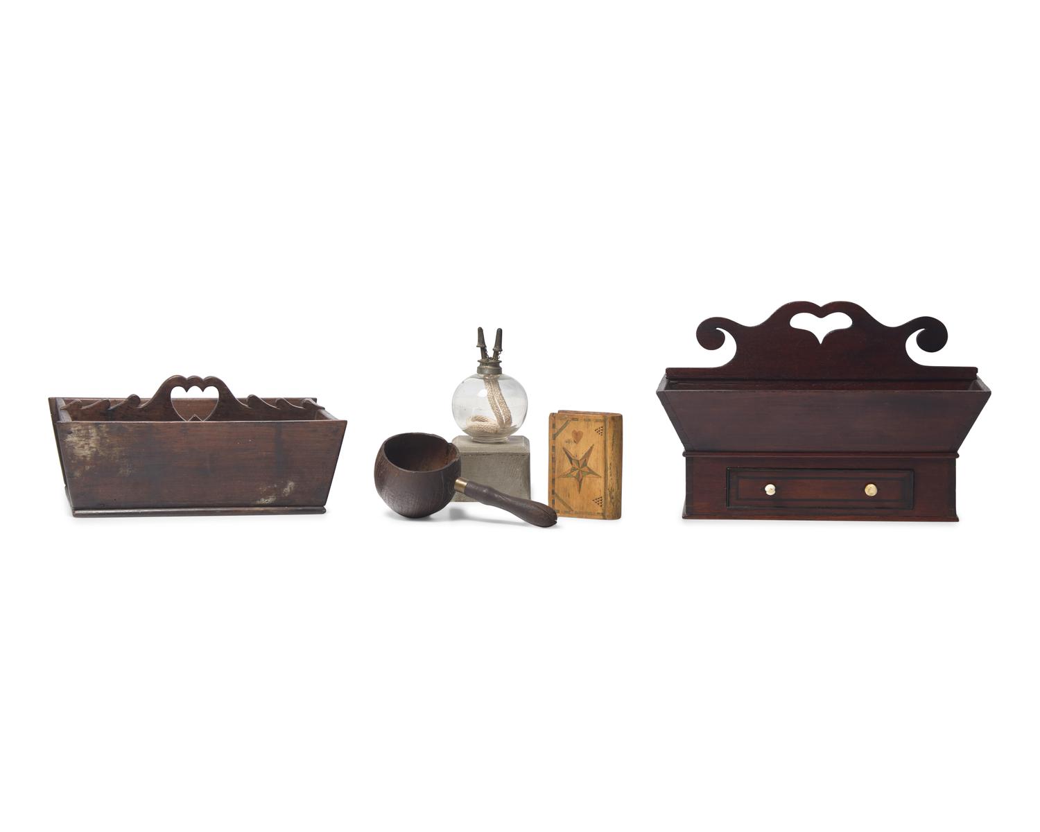 Two Walnut Cutlery Boxes