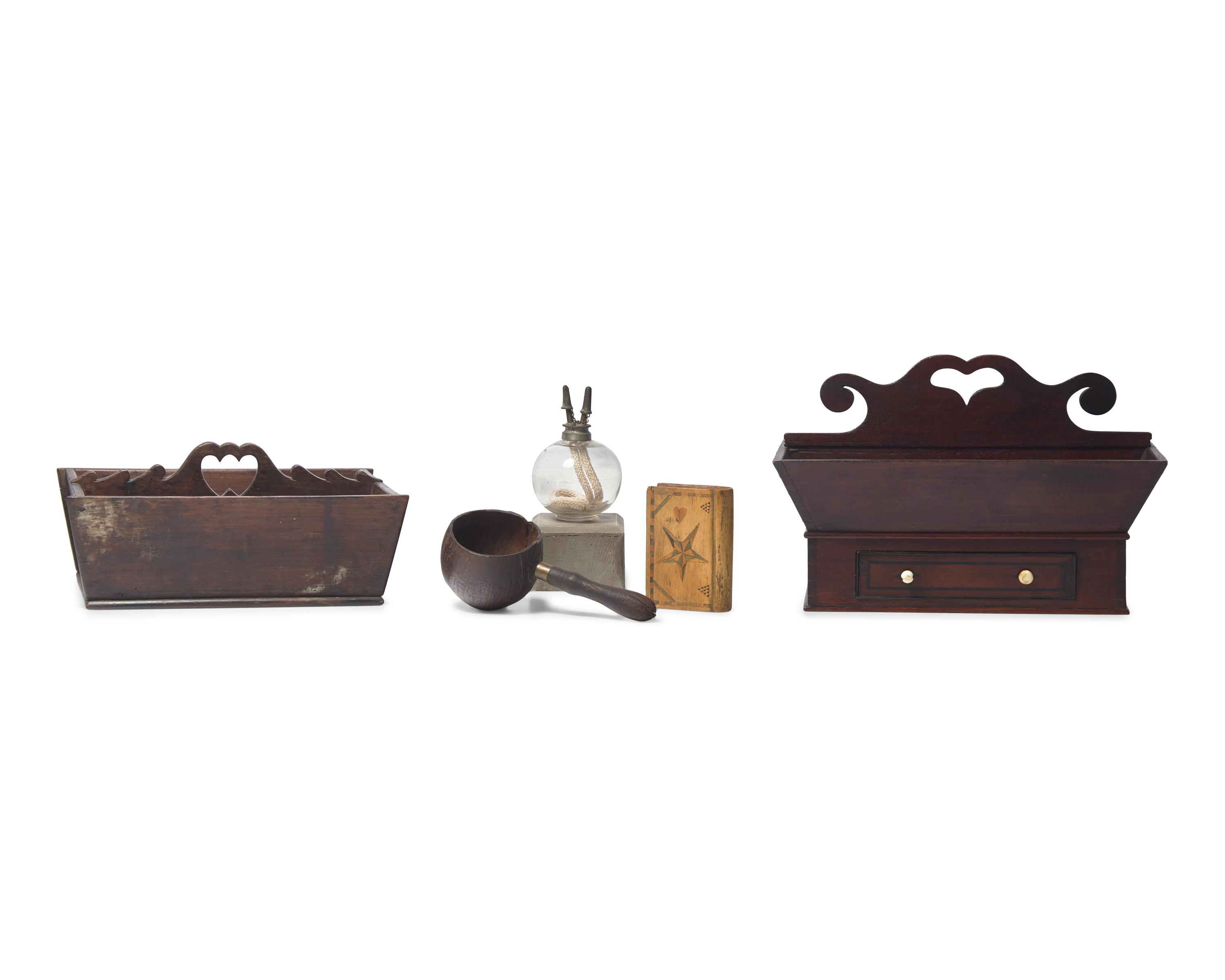 Two Walnut Cutlery Boxes