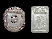 Two Incised Jade Plaques