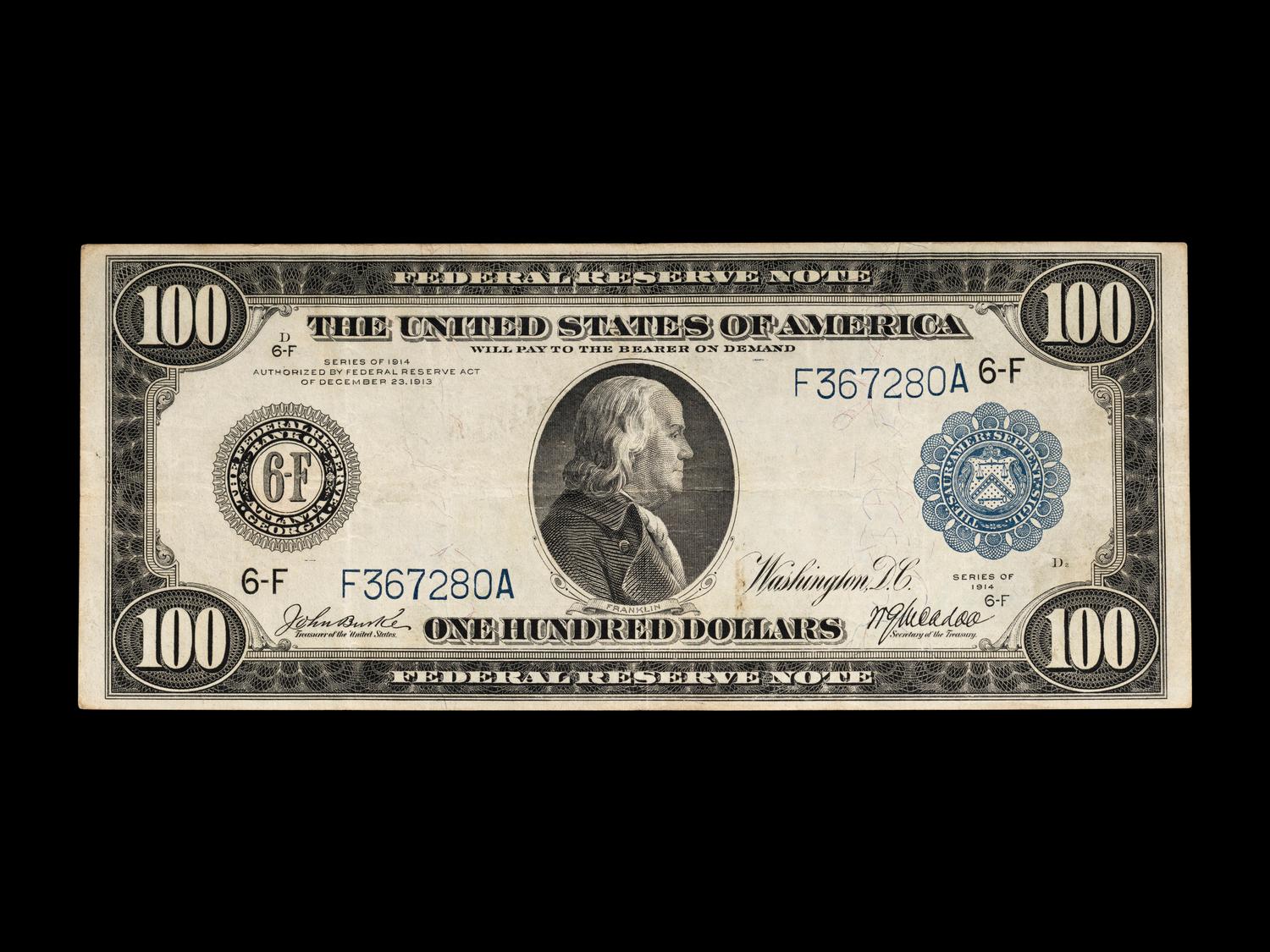 A Series 1914 $100 Federal Reserve Note [Fr. 1128]