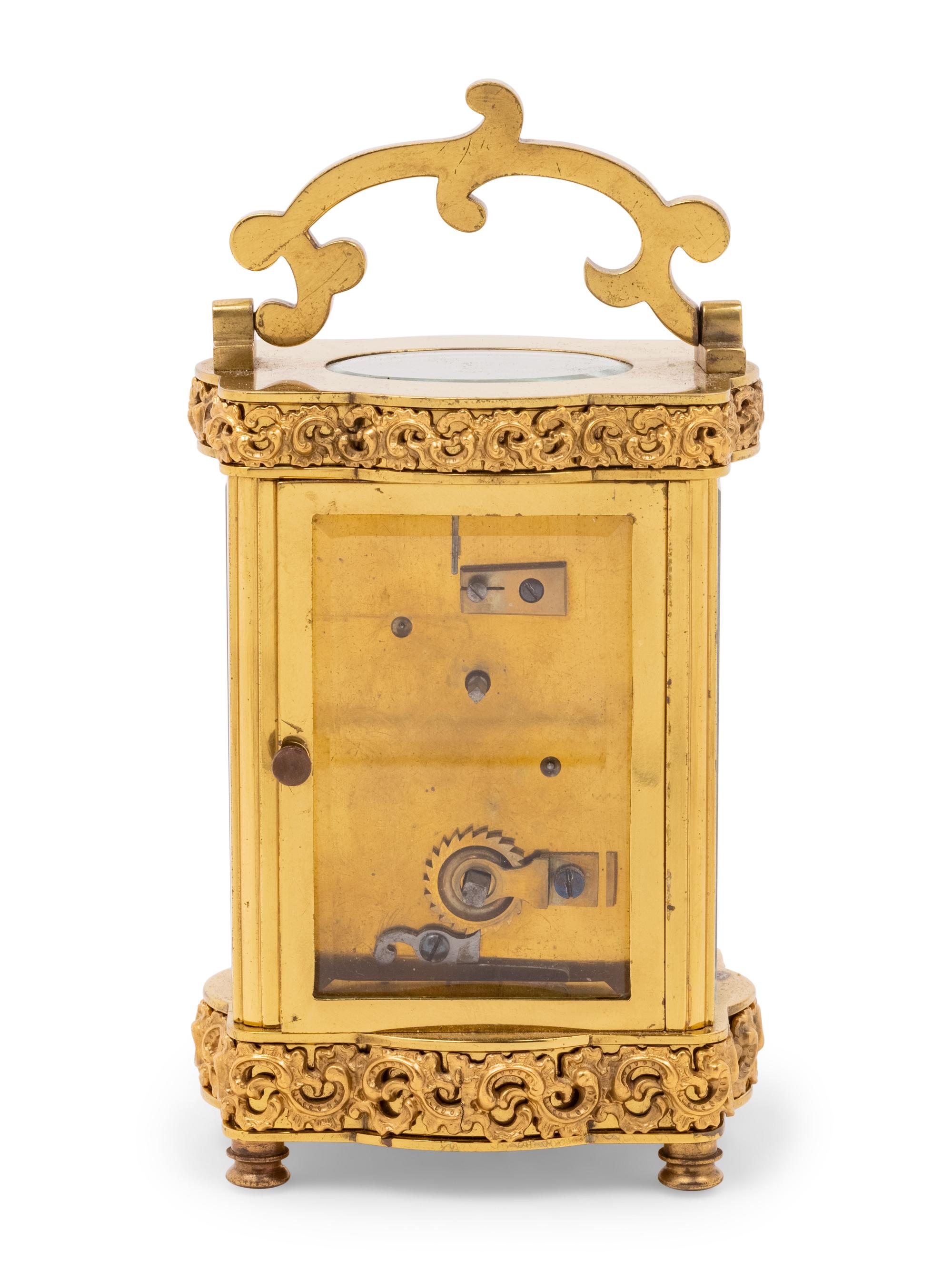 A French Gilt Metal Carriage Clock