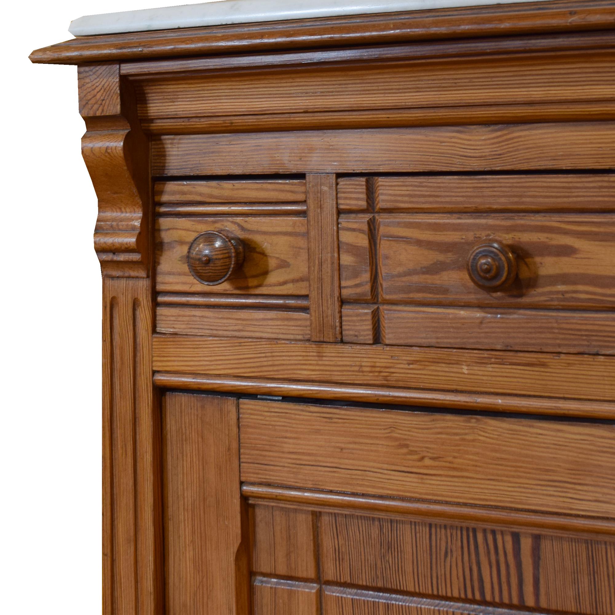 A Pine and Marble Cabinet 22.5" W x 23" D x 44.5" H — France, Late 19th Century