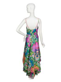 FLORAL-PRINT SILK SUNDRESS, 1960's