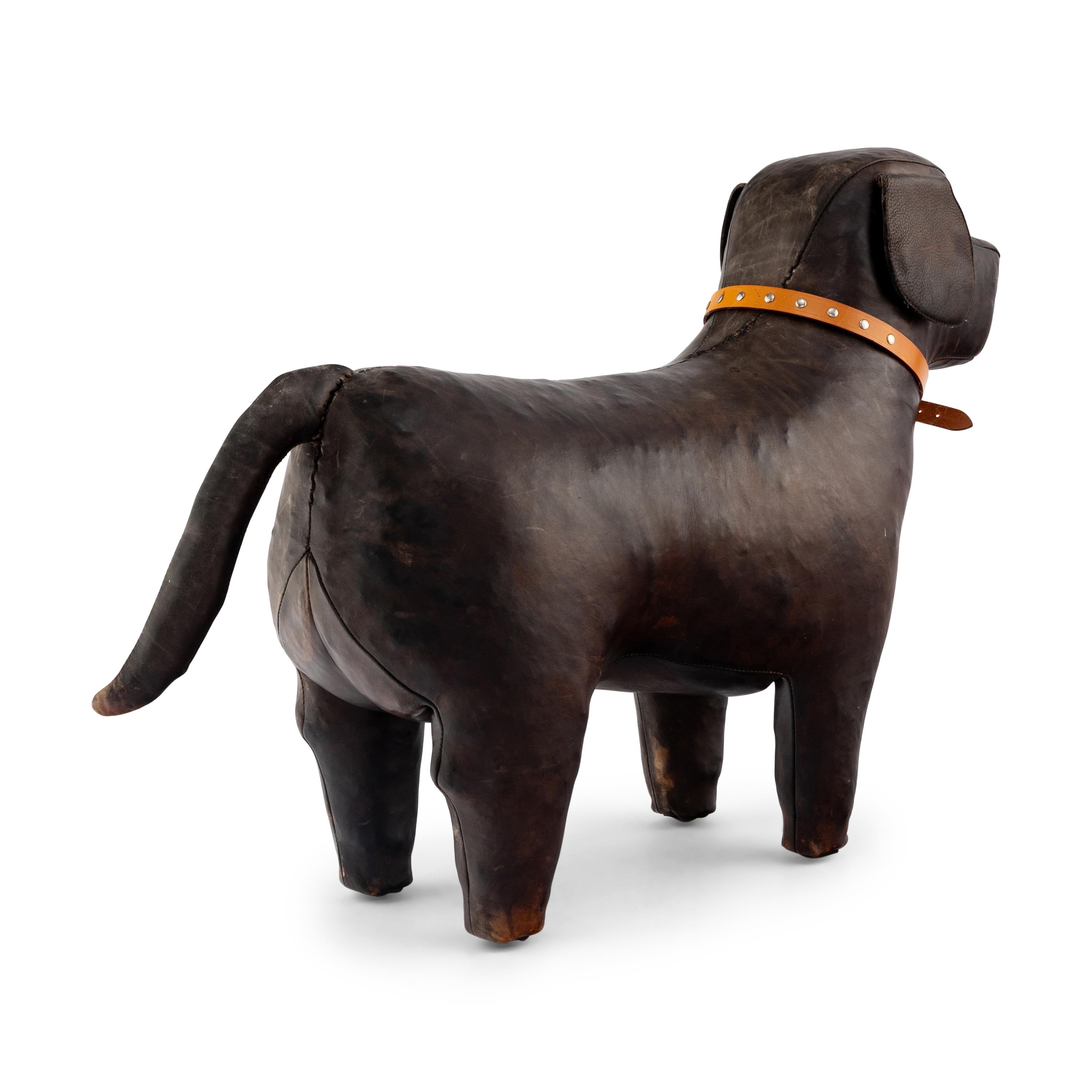 An Omersa and Co. Leather Dog Footstool
