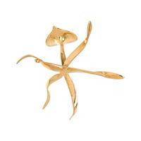 ANGELA CUMMINGS, YELLOW GOLD AND ENAMEL ORCHID BROOCH