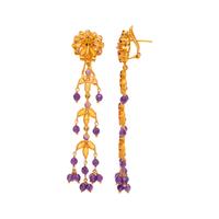 CITRINE AND AMETHYST EARCLIPS