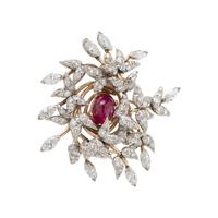 TIFFANY & CO., SCHLUMBERGER, RUBY AND DIAMOND BROOCH