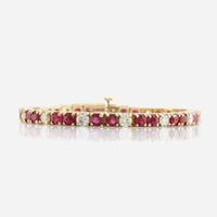 A ruby, diamond, and gold bracelet