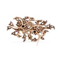 EMERALD AND DIAMOND FLOWER BROOCH
