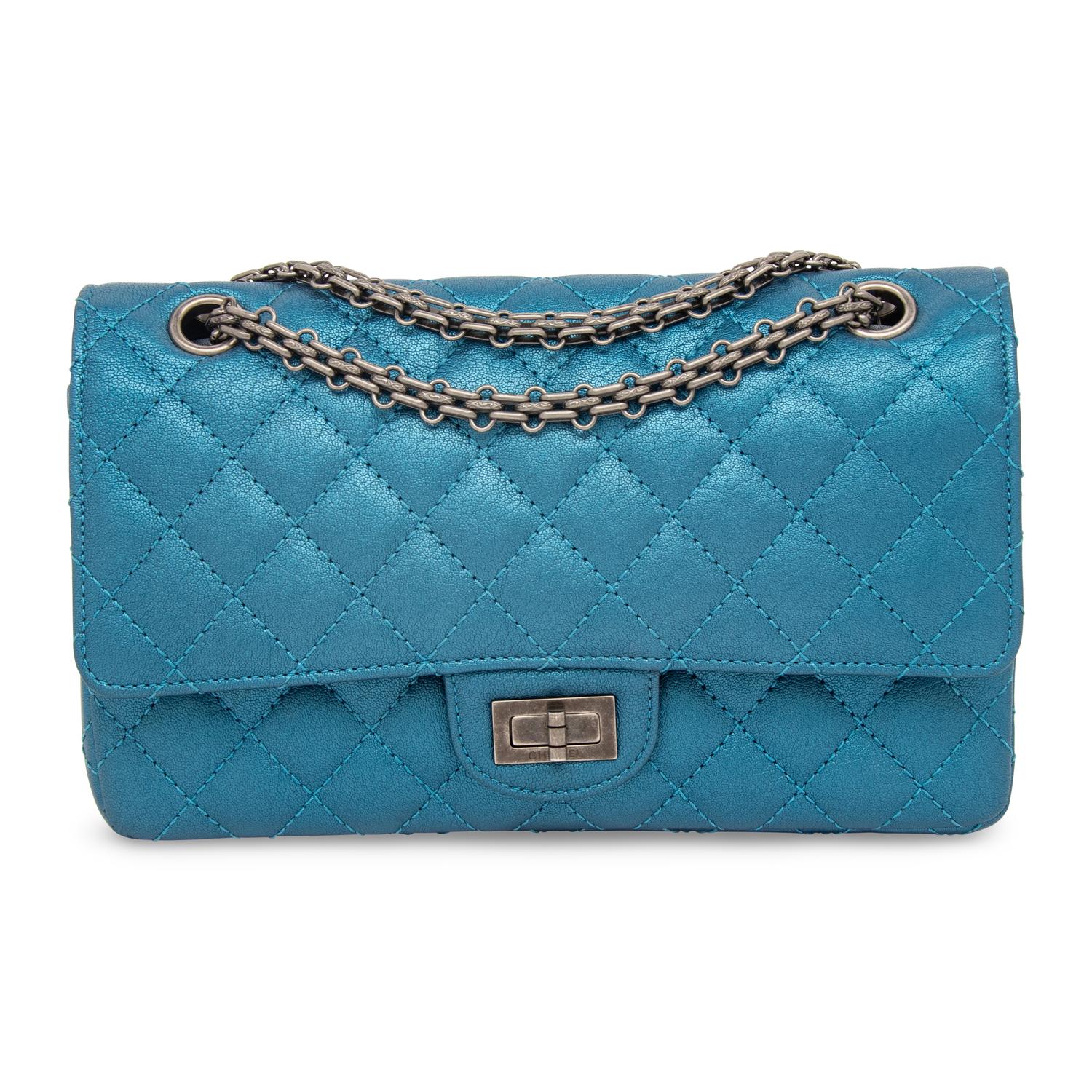 CHANEL, METALLIC BLUE 2.55 REISSUE FLAP BAG