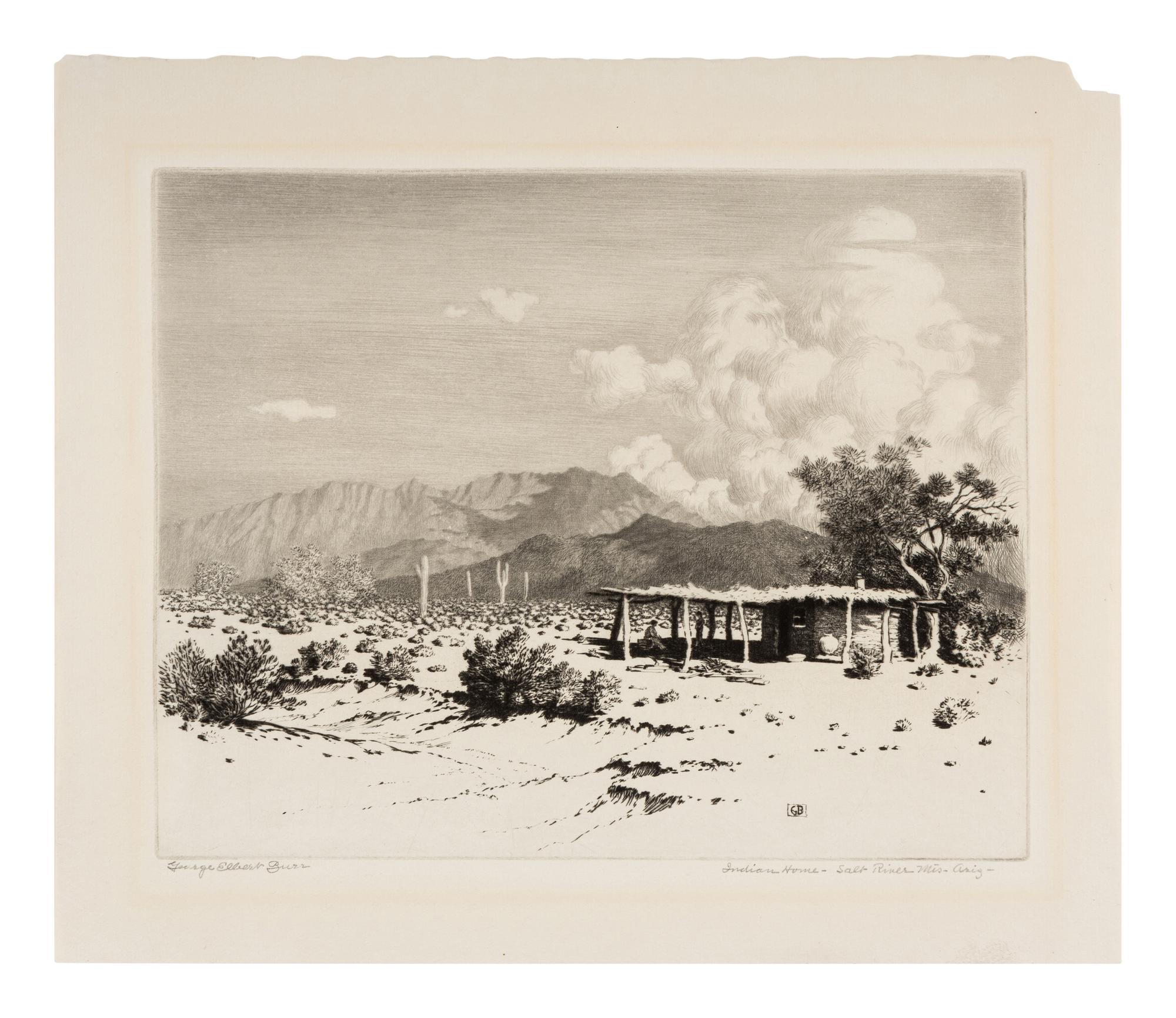 Two Works: Evening, Paradise Valley, Arizona and Indian Home - Salt River Mis, Arizona