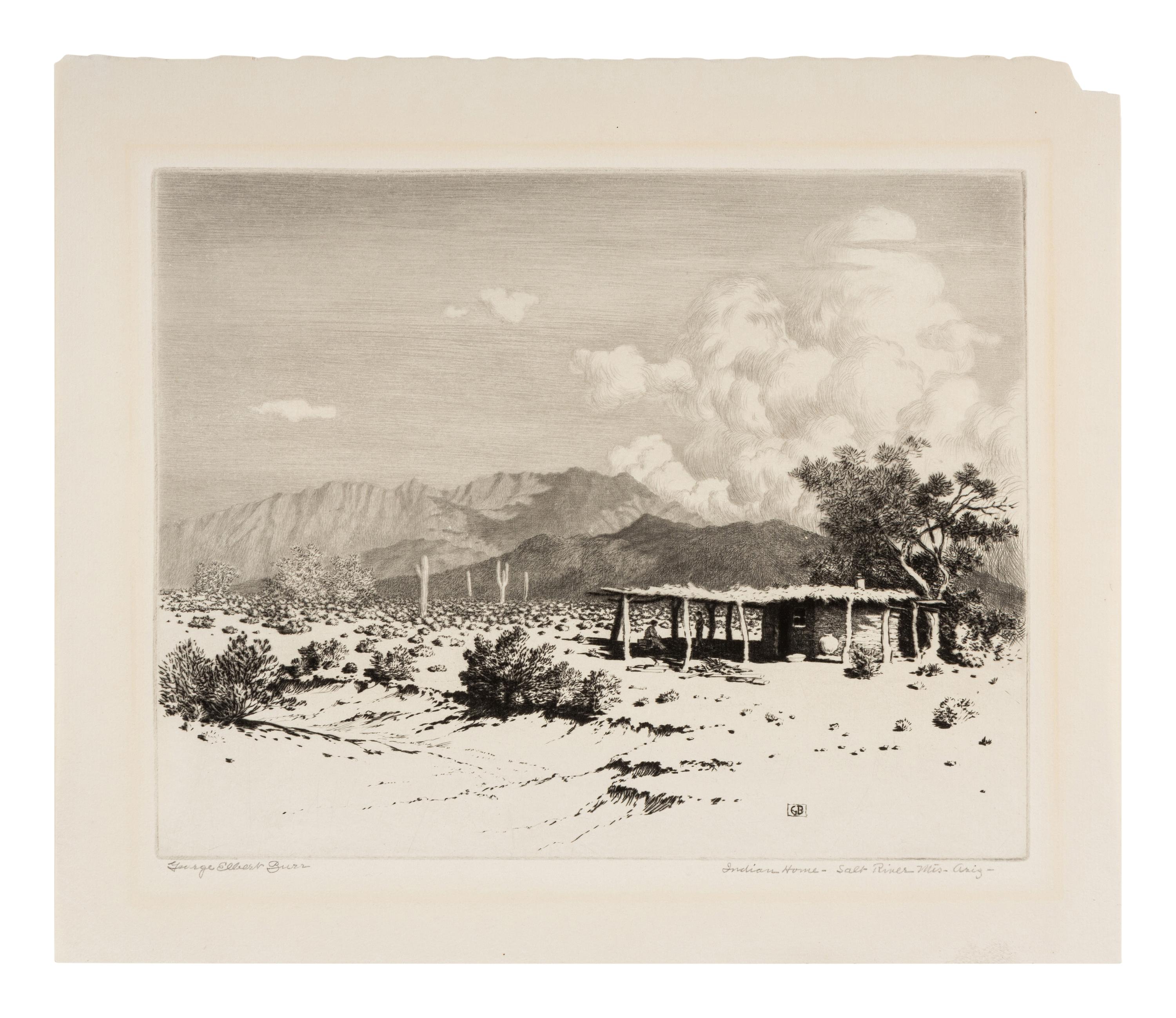 Two Works: Evening, Paradise Valley, Arizona and Indian Home - Salt River Mis, Arizona