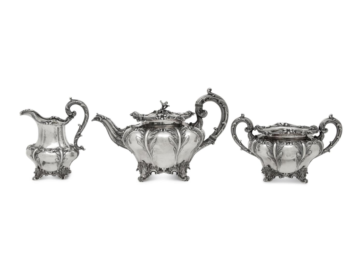 A William IV Silver Three-Piece Tea Service