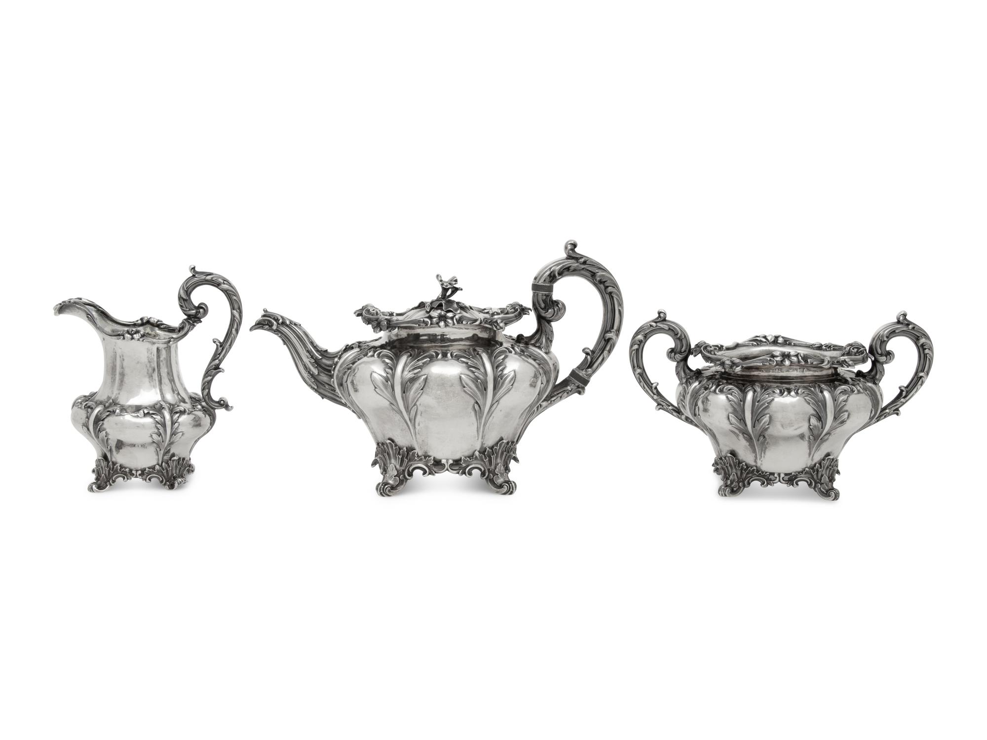 A William IV Silver Three-Piece Tea Service