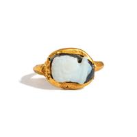 A Roman Gold and Onyx Cameo Finger Ring with the Head of Hercules