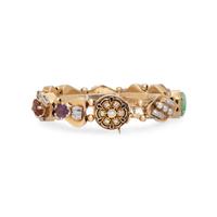 YELLOW GOLD, MULTIGEM AND DIAMOND SLIDE BRACELET