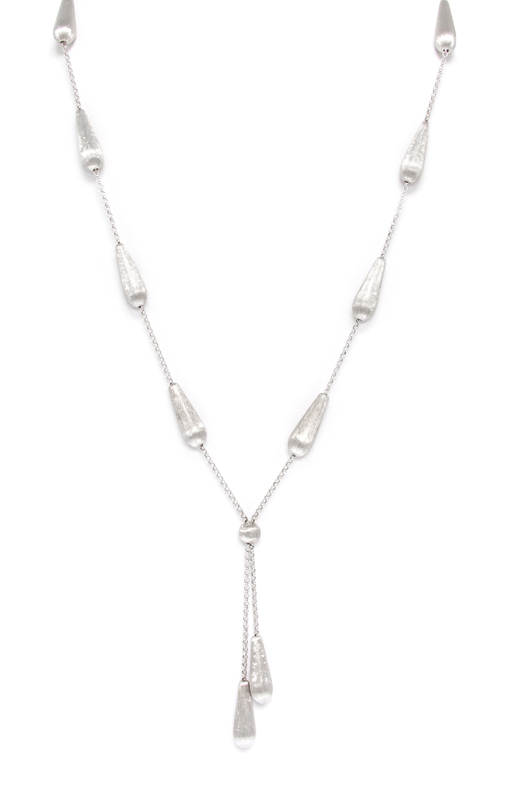 A Pair of 18 Karat White and Yellow Gold Lariat Necklaces, Chiampesan, 14.00 dwts.
