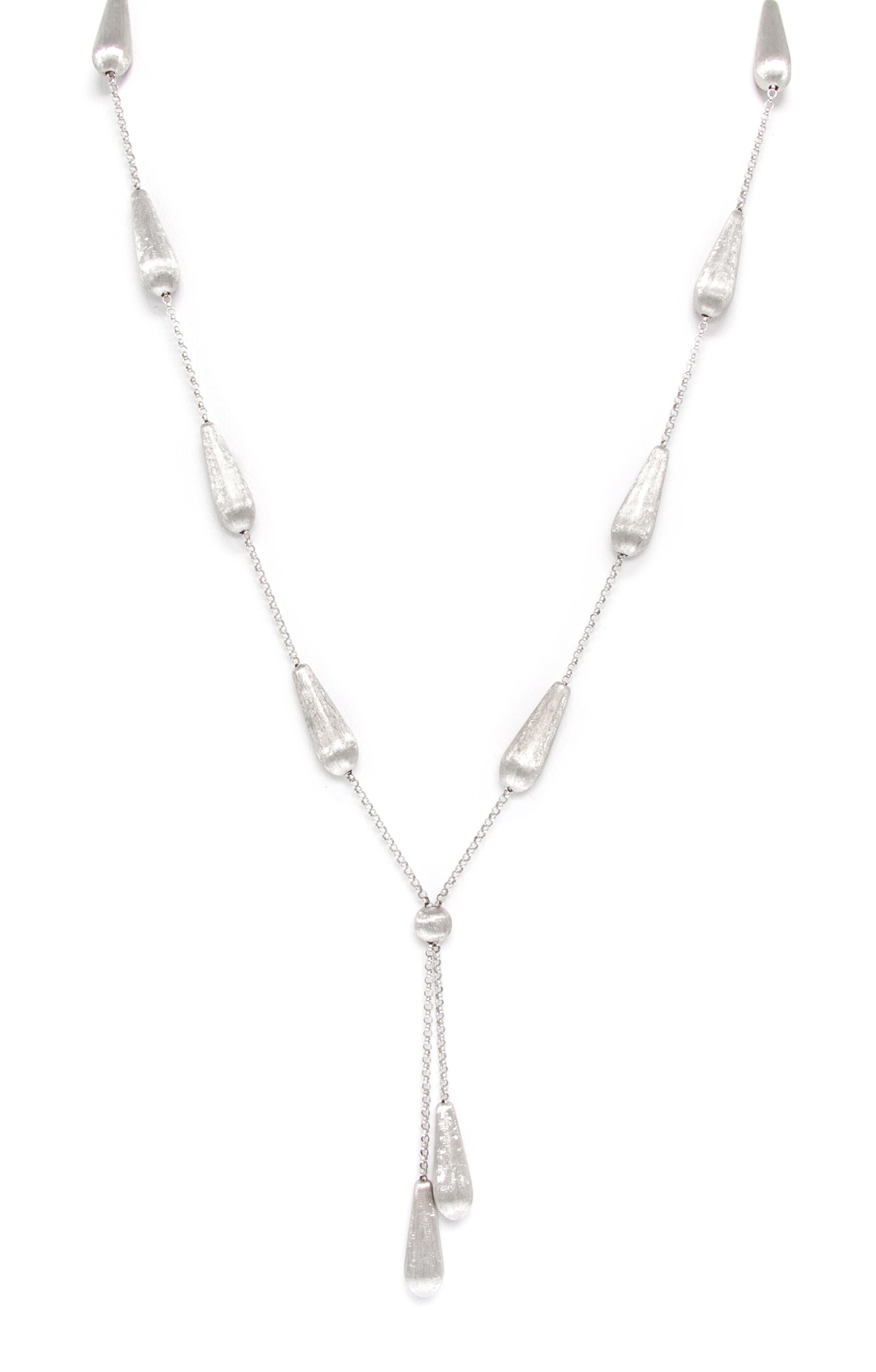 A Pair of 18 Karat White and Yellow Gold Lariat Necklaces, Chiampesan, 14.00 dwts.
