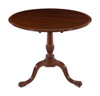 A George III Style Rosewood and Mahogany Tilt-Top Tea Table