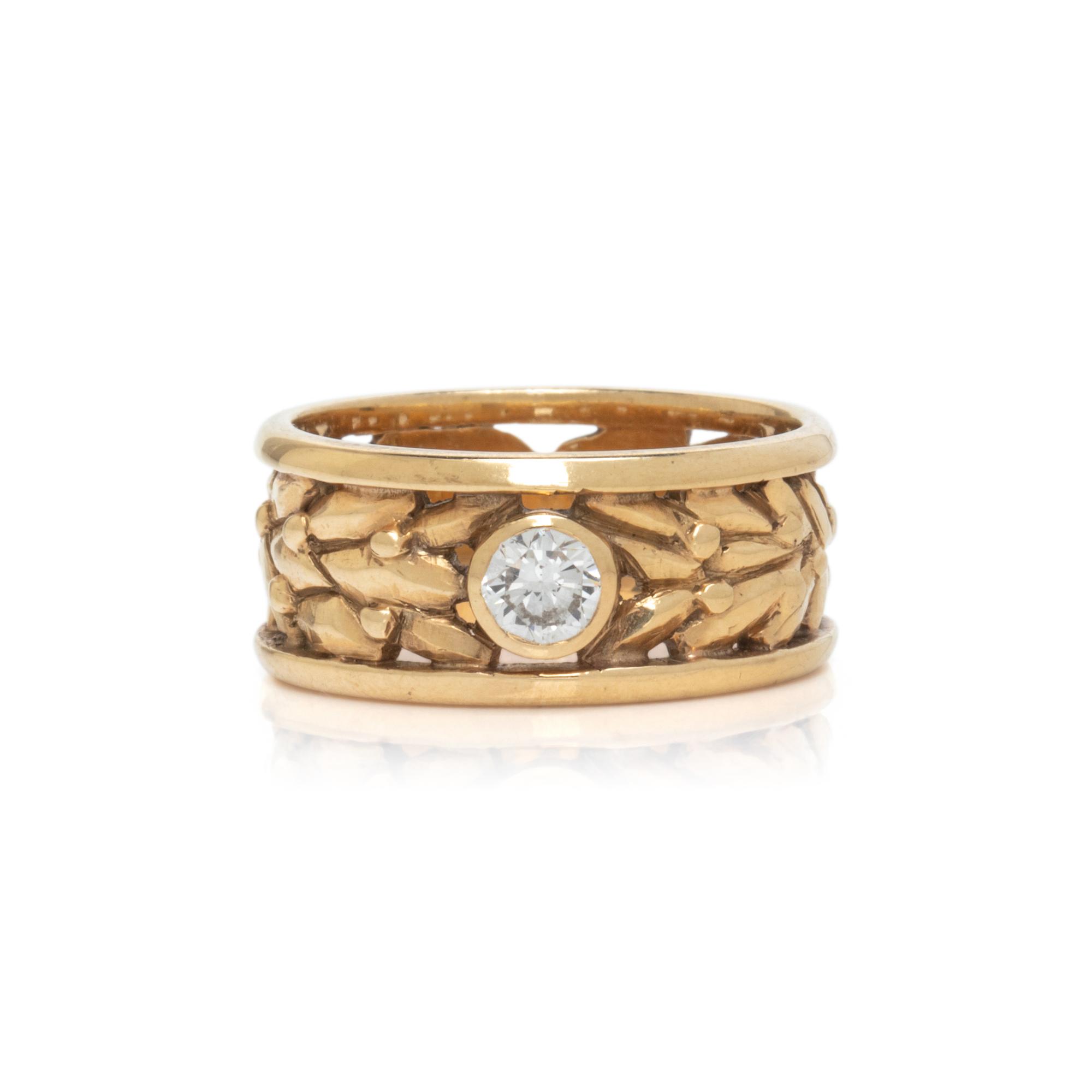 YELLOW GOLD AND DIAMOND BAND RING