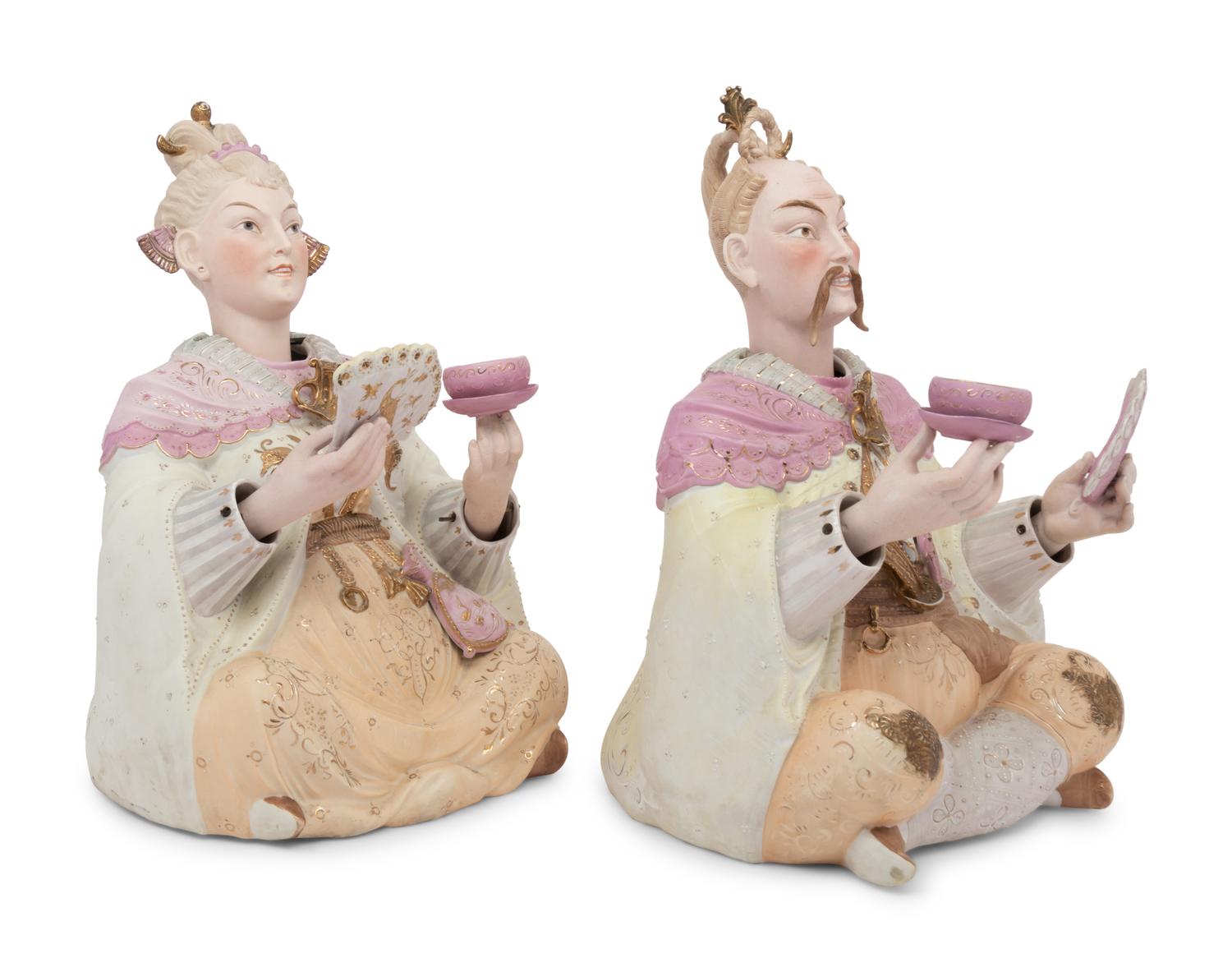 A Pair of German Porcelain “Nodder” Figures
