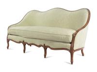 A Henredon Walnut Tight-Back Sofa
