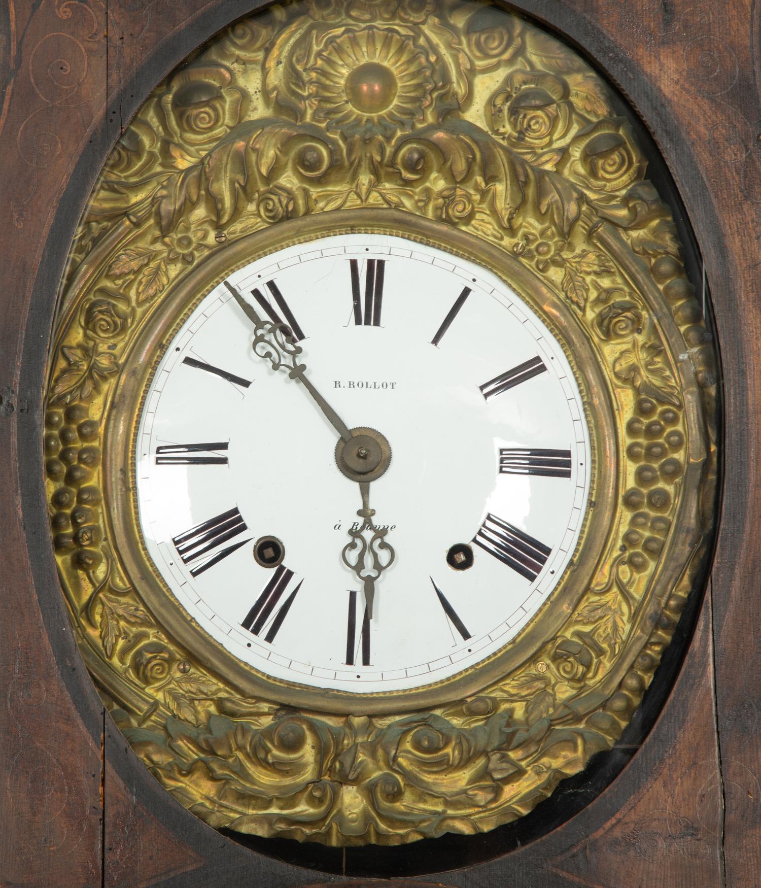 A French Polychrome Painted Comtoise Clock