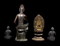 Four Asian Figures of Buddha