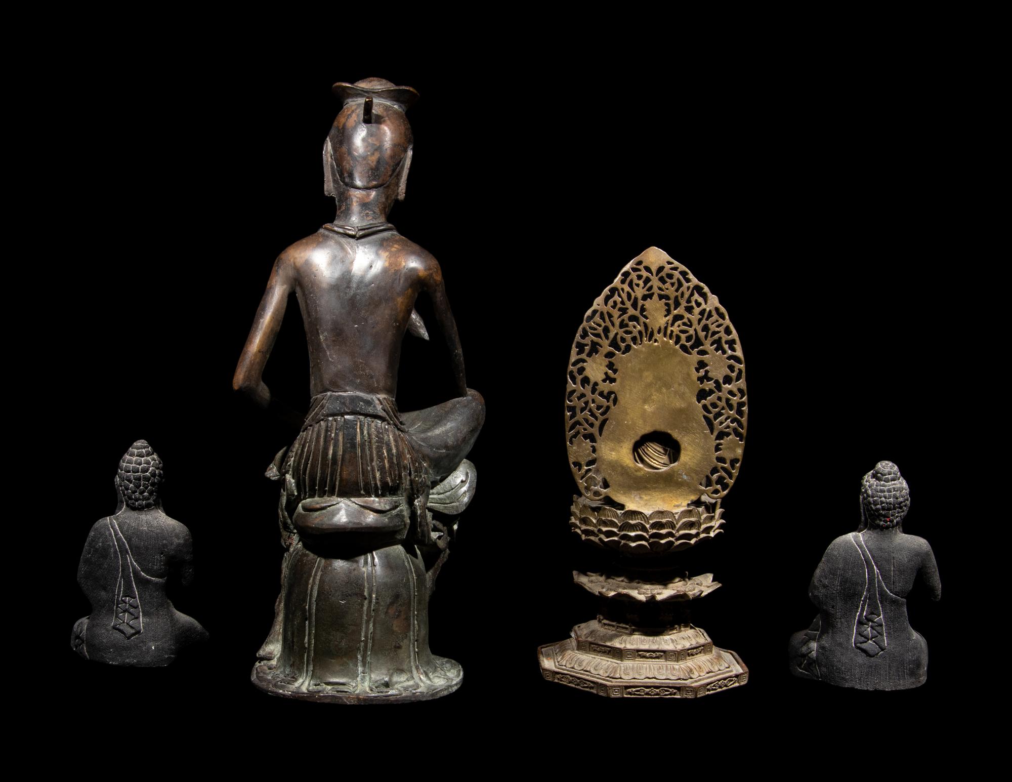Four Asian Figures of Buddha