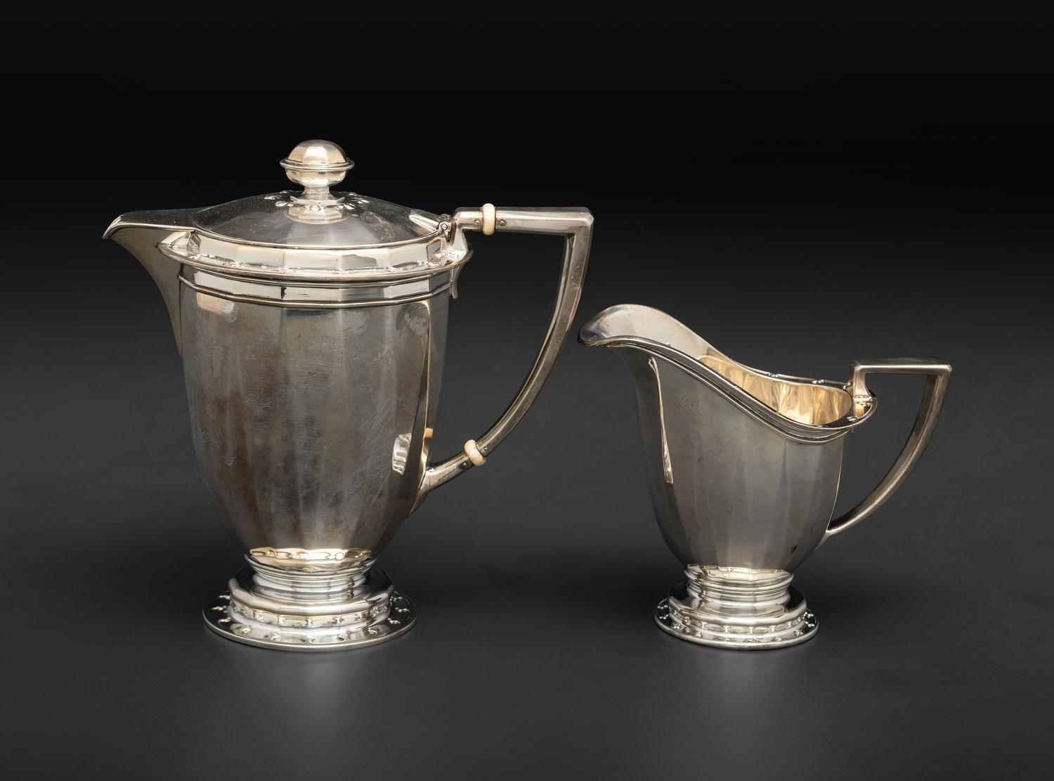 An American Silver Seven Piece Tea and Coffee Service with Matching Tray