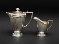 An American Silver Seven Piece Tea and Coffee Service with Matching Tray