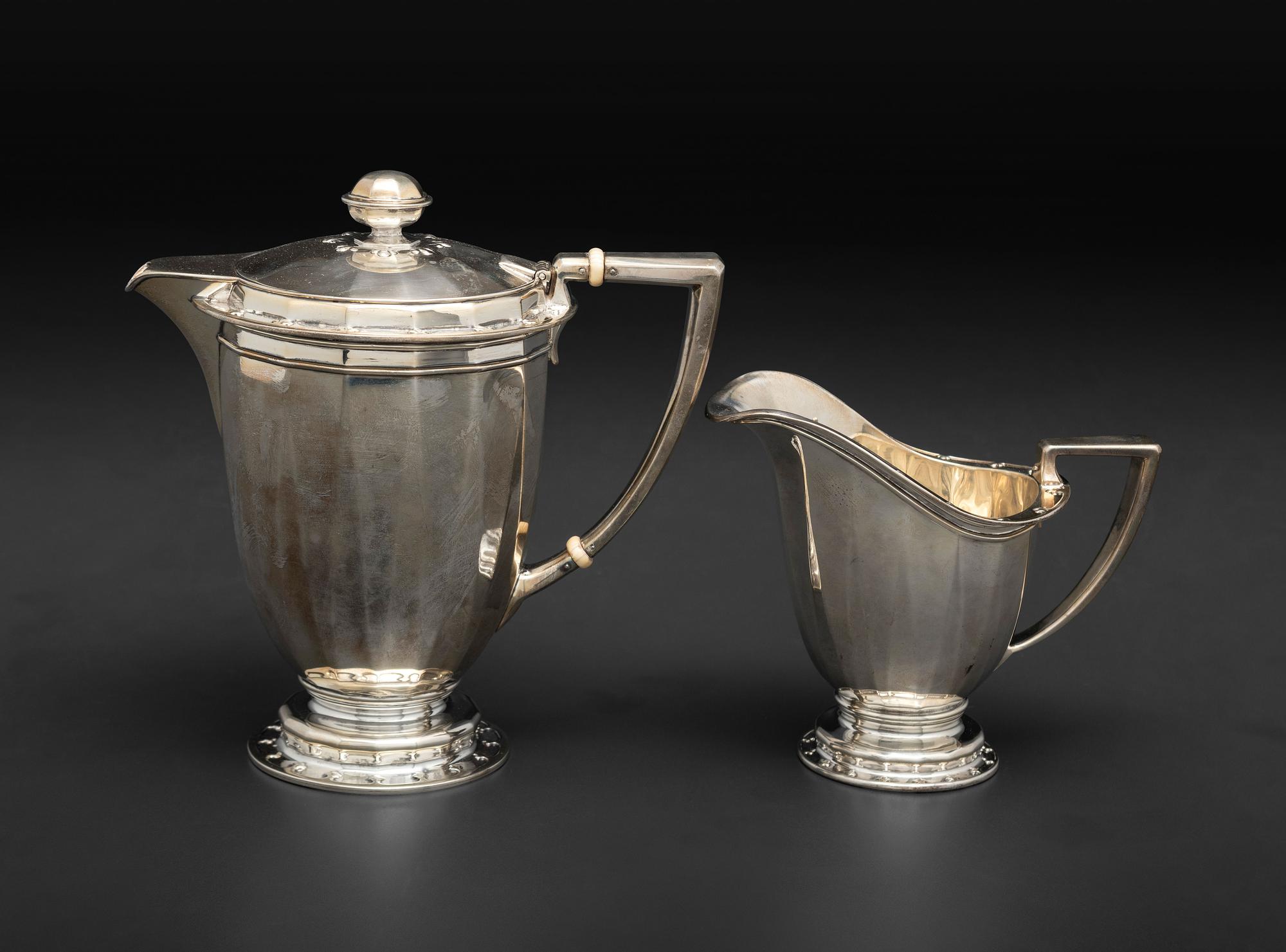 An American Silver Seven Piece Tea and Coffee Service with Matching Tray