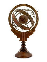 A Mahogany and Metal Armillary Sphere