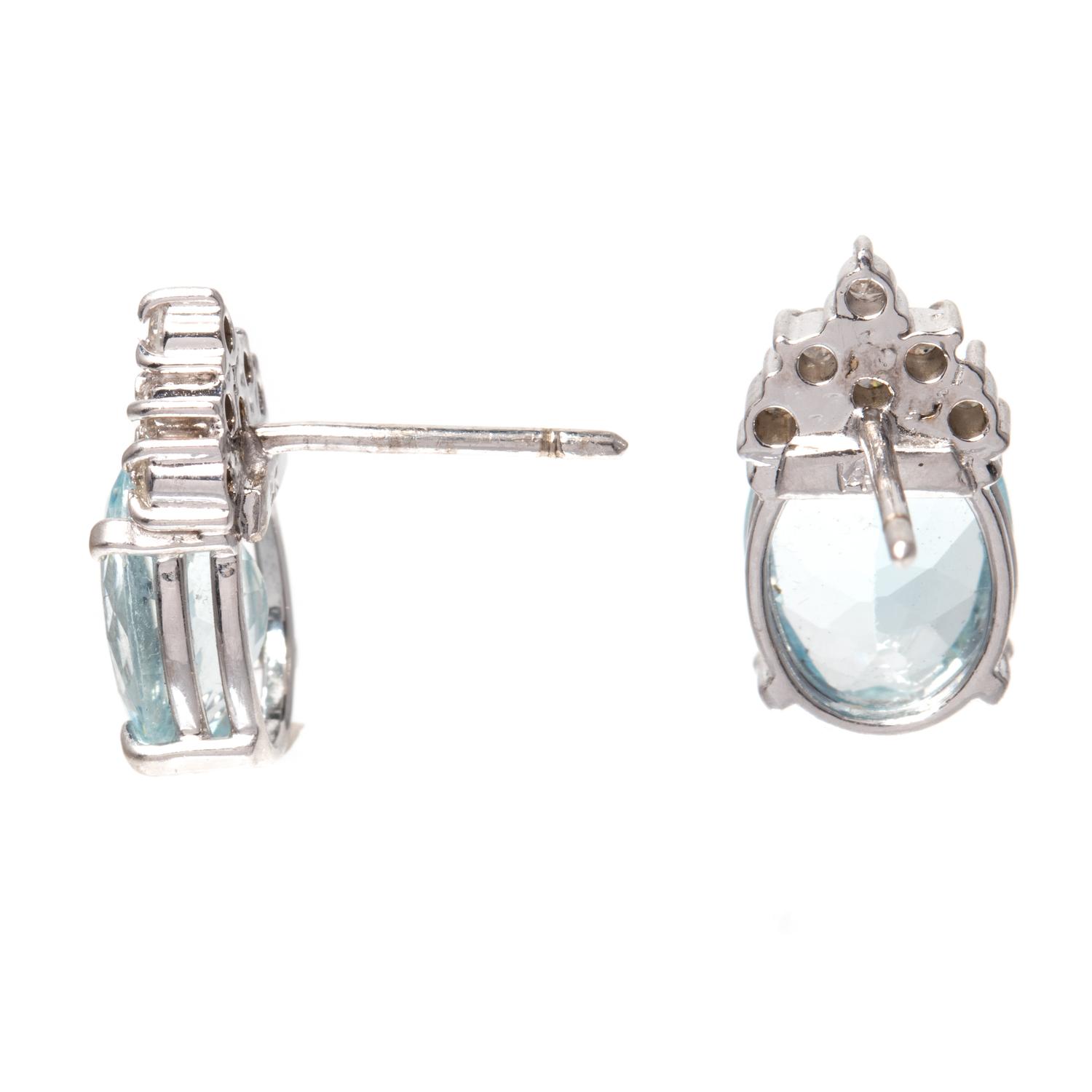 AQUAMARINE AND DIAMOND EARRINGS