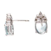 AQUAMARINE AND DIAMOND EARRINGS