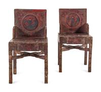 A Pair of Chinese Lacquered Armchairs