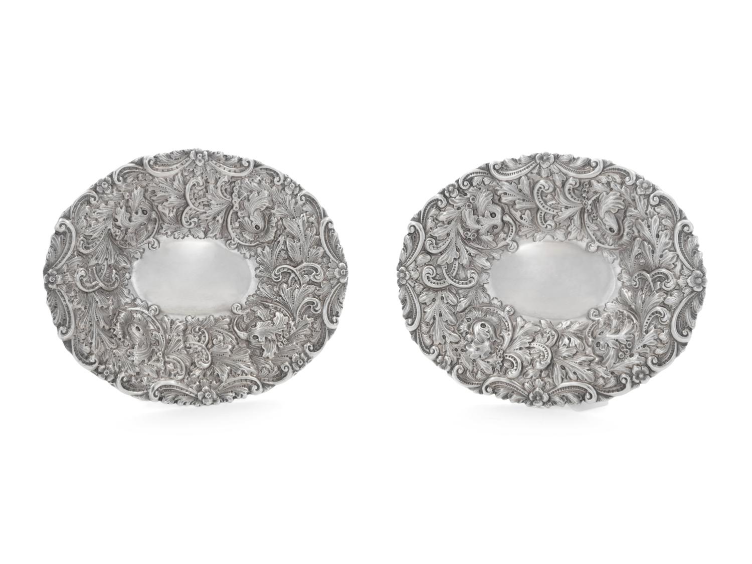 A Pair of American Silver Candy Dishes
