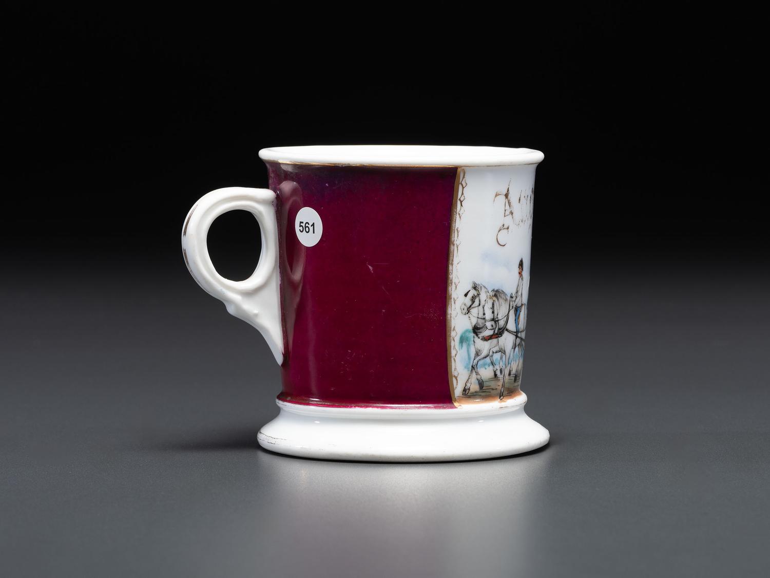 An Army Cannoneer's Porcelain Shaving Mug