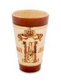 A French Sarreguemines Commemorative Stoneware Tumbler of Russian Interest