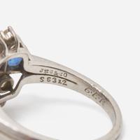 A J.E. Caldwell Platinum, Sapphire, and Diamond Ring