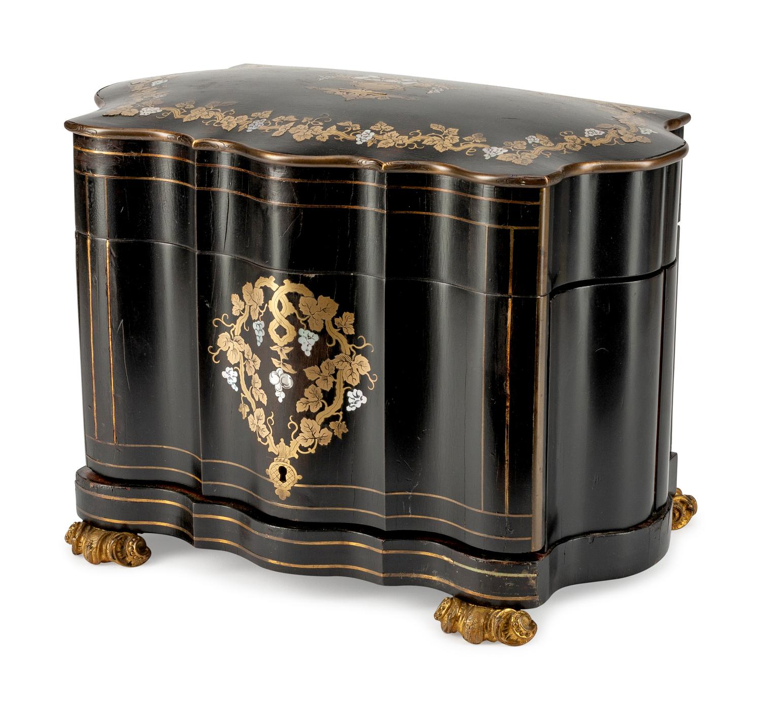 A French Inlaid and Ebonized Cave de Liqueur