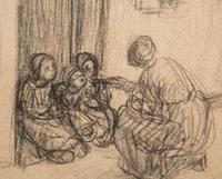 Jeune Femme aux Trois Enfants and Études des figures (a double-sided drawing)