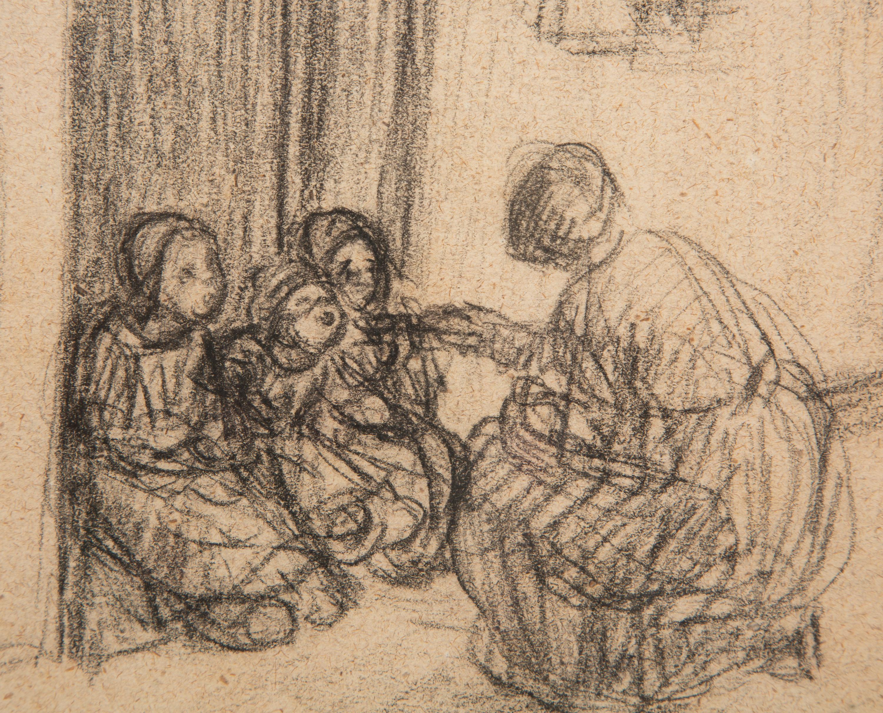 Jeune Femme aux Trois Enfants and Études des figures (a double-sided drawing)