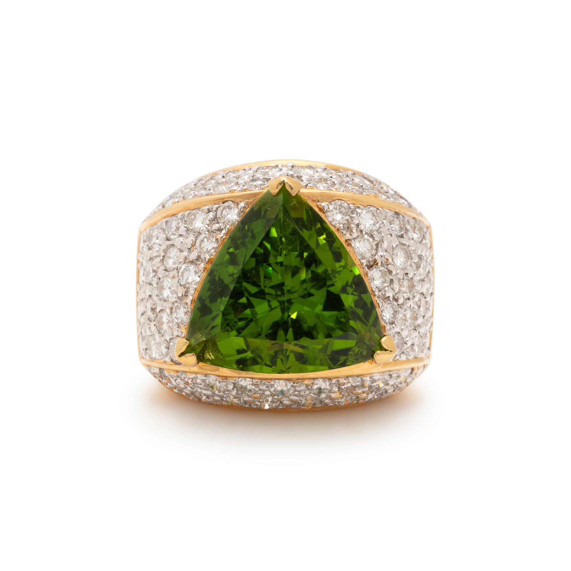 PERIDOT AND DIAMOND RING