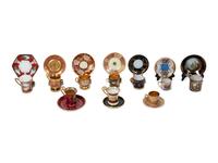 A Collection of Vienna, Sèvres Style and Other Porcelain Coffee Cups with Saucers