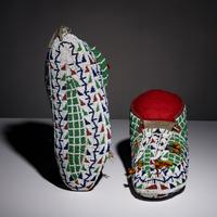 Sioux Fully Beaded Hide Moccasins